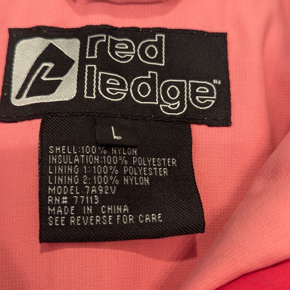 New Red Ledge Girl Fury Insulated Pink Red Winter Ski Hooded Jacket Parker Sz L - Picture 4 of 11
